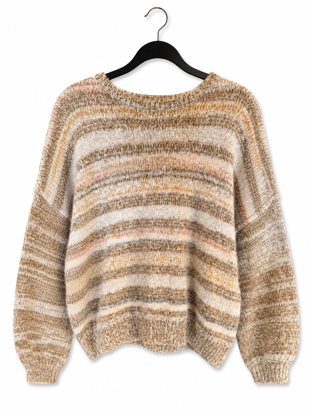 O’Neill Women’s Chunky Knit Sweater Large Striped Oversized Neutral Boho